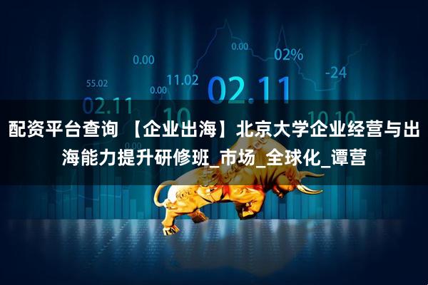 配资平台查询 【企业出海】北京大学企业经营与出海能力提升研修班_市场_全球化_谭营
